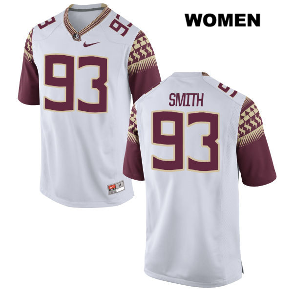 Women's NCAA Nike Florida State Seminoles #93 Justin Smith College White Stitched Authentic Football Jersey LDS3369ZA
